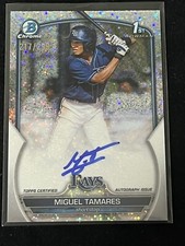 2023 BOWMAN CHROME MIGUEL TAMARES /299 SPECKLE REFRACTOR AUTO 1ST Tampa Bay RAYS