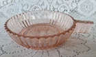 PINK Depression Glass Anchor Hocking QUEEN MARY SOLID RIB Single One Handle Bowl