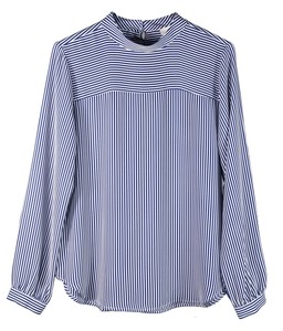 striped long sleeve mock neck