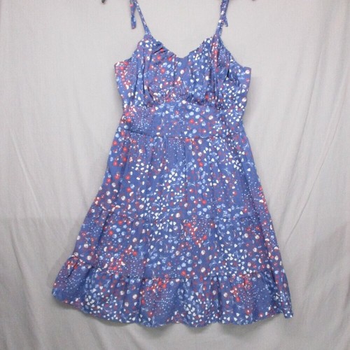 Japna Spaghettiträger Baby Puppe A-Linie Kleid Blumenmuster Blau Damen Größe | L - Bild 2 von 11