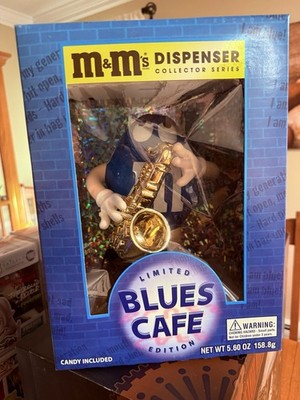 M&M Candy Dispenser Limited Edition Blues Cafe Gold Saxophone Jazz Band Member