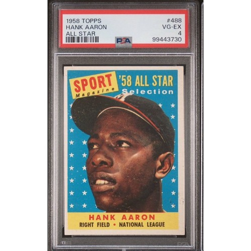 1958 Topps Hank Aaron All-Star Baseball Card PSA 4 Milwaukee Braves - Picture 1 of 3