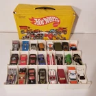 Vintage Mattel Yellow 1983 Hot Wheels 24 Car Collector's Storage Case plus Cars