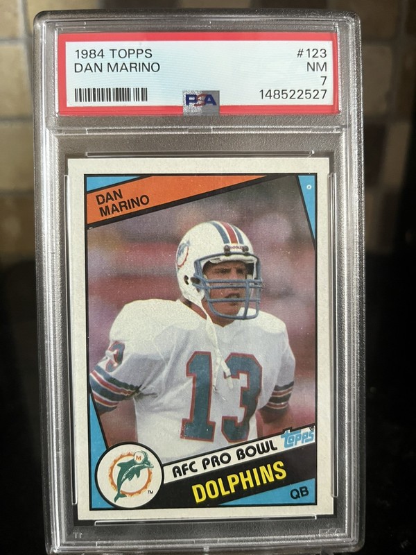 1984 Topps Dan Marino Rookie RC #123 Dolphins PSA 7 HOF LEGEND 