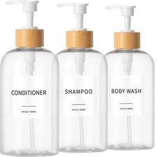 Shampoo and Conditioner Dispenser Refillable Plastic Pump Bottles