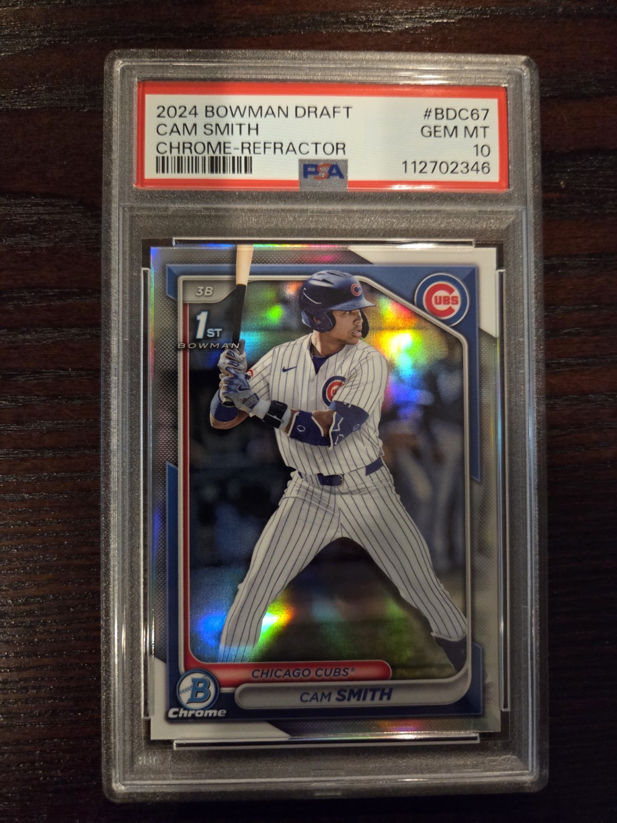 Cam Smith 2024 Bowman Chrome Draft #BDC-67 Refractor 1st Prospect RC PSA 10