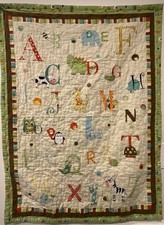 Quilt ABC s Baby Crib 38 X29 Machine Quilted Vintage Pre-owned