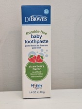 Dr. Brown's Fluoride-Free Baby Toothpaste, Safe to Swallow, Strawberry, 1-Pack