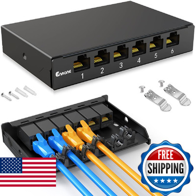 Enmane 6 Port Patch Panel 0.5U CAT6A Keystone Patch Panel (EC Listed) UTP for De