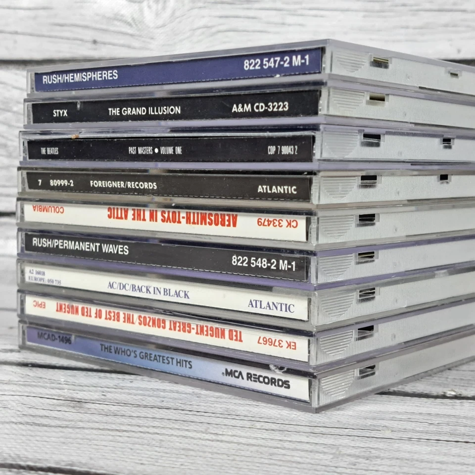 CD Lot Rock Lot of 9 AC DC Aerosmith Beatles The Who Rush Foreigner - Image 3 of 4