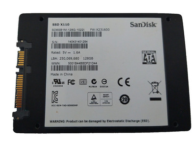 SanDisk 128GB X110 SSD SATA SD6SB1M-128G-1022I S/N: 140431401284 #NFP3121