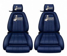 1987 Ford Thunderbird Turbo Coupe Front Top Bottom Leather Seat Cover Blue 1987 Ford Thunderbird Turbo Coupe Front Top Bottom Leather Seat Cover Blue