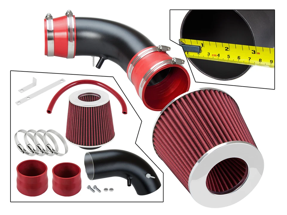 Kit de admisión de aire de carreras BCP RW ROJO para Ford Probe GT 1993-1997 2,5 L V6 + filtro Foto 2 de 4