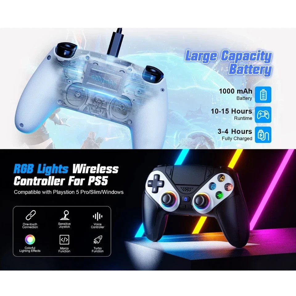 For Playstation 5 Wireless Controller For PS5 Pc Console Controller Dual Sense W — image 2