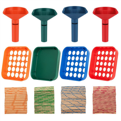 Coin Sorter Tray & Coin Sorter Tube - 4 Color Coded Coin Separator Trays and Coi