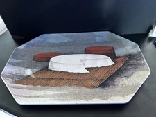 Hexagon Serving Platter With Cheese wheel Design- John Derian Company- 15x10