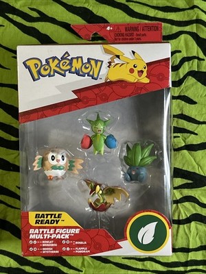 Pokemon Battle Figure Multi-Pack - Rowlet, Roselia, Oddish, & Flapple - NIB