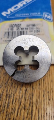 7/16-14 ROUND ADJUSTABLE SPLIT DIE, HSS, 1-1/2'' O.D., NEW