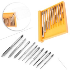 10 Pcs HSS Metric Right Hand Screw Thread Taper Shank Drill Min Tap Set M1-M3.5