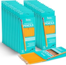Darice Wood-Cased Pencils 288pc Bulk Pre-sharpened 2 HB Pencils with Eraser for