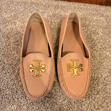 Tory Burch Pink Moon Leather Logo Slip-On Loafer Flats Women  s 7.5