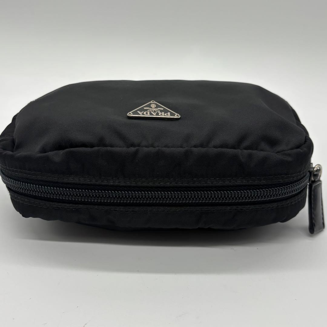 PRADA black nylon pouch with triangular plate - image 6