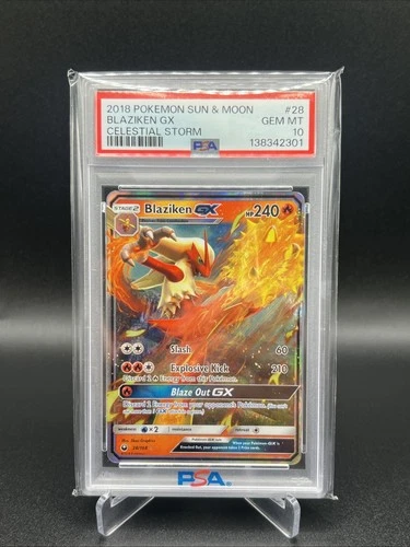 Blaziken GX 28/168 Ultra Rare SM: Celestial Storm PSA 10 Gem Mint 2018 English
