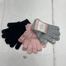 Capelli New York 3 Pack Black Pink Gray Magic Gloves Youth Girls Size M/L