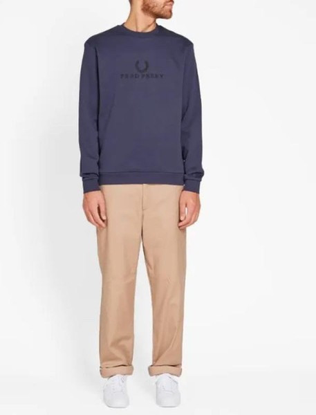 Men Fred Perry Sweatshirt Navy Cotton 36 / S / 44