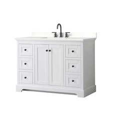 Wyndham Collection WCV232348S-QTZ-US3MXX Avery 48" - White / White Quartz Top /