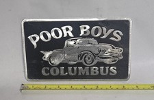 Cast Aluminum Car Club Plaque Poor Boys. Columbus