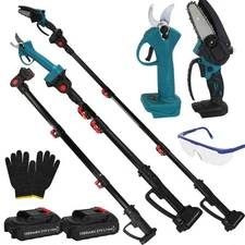 4-IN-1 Electric Pole Pruning Shears & Cordless Brushless Pole Saws Chainsaw