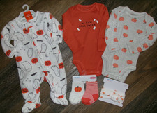 Baby Girl Halloween Outfits Size NB Carter's NEW Bodysuits, Socks, Headband