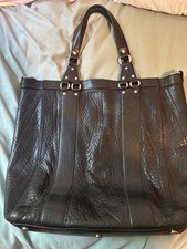 DKNY black tall leather tote
