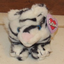 Swibco 1994 Puffkins Tasha the White TIGER 4" Plush Stuffed Animal with Tags