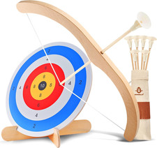   Kids Bow and Arrow Set  Wooden Archery Toy for Boys  Girls Ages 3 , Bow and