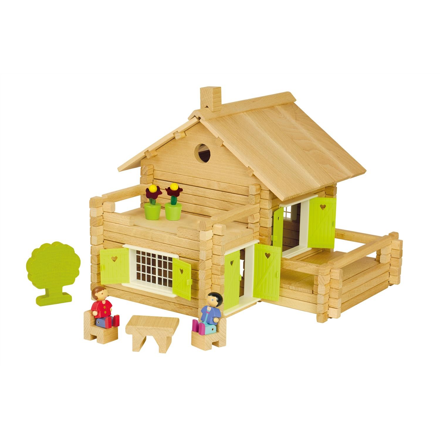 Jeujura La Maison en Rondins jeu en bois noble de 175 pièces