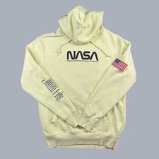 NASA Sweatshirt Mens Medium Gray Crewneck Logo Graphic Space USA Pullover -120