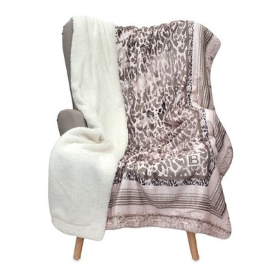 Plaid Leopard von Laura Biagiotti aus Samt und Sherpa - verschiedene Größen AB92