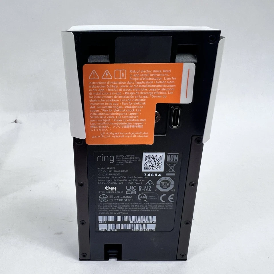 Anel - Campainha de bateria inteligente wifi campainha de vídeo bronze veneziano (32) nova - Imagem 4 de 4