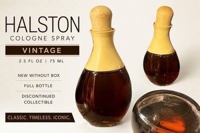 Vintage Halston Natural Cologne Spray 2.5 Oz Box Slightly damaged