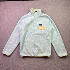 Patagonia Synchilla Fleece Womens XS Blue Snap-T Lightweight Pullover Batik Hex