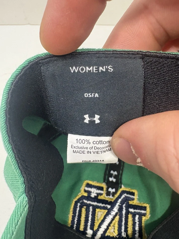 Gorra de béisbol para mujer Notre Dame lucha irlandesa Under Armour correa Foto 4 de 4