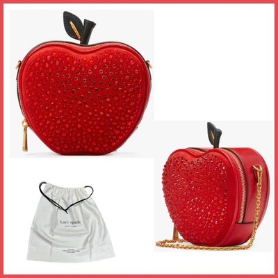 KATE SPADE BIG APPLE EMBELLISHED 3D CROSSBODY W/DUSTBAG FACTORY