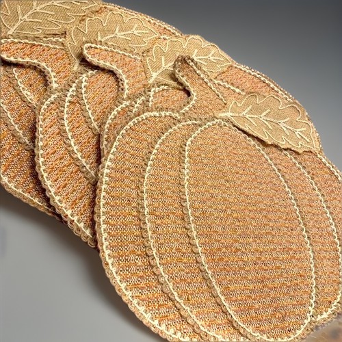 Pumpkin Placemat Fall Tahari Farmhouse Boho Jute Set 4 Earthtones Thanksgiving - Picture 7 of 21