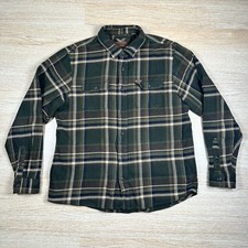 Orvis Plaid Flannel Shirt Jacket Men  s XL Fleece Lined Heavyweight