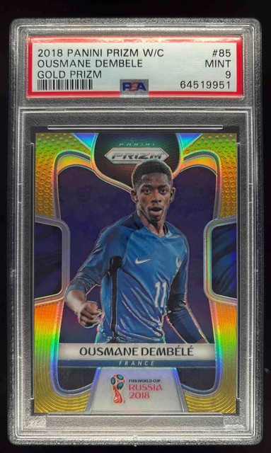 2018 Panini Prizm World Cup Gold Prizm #85 Ousmane Dembele /10 PSA 9