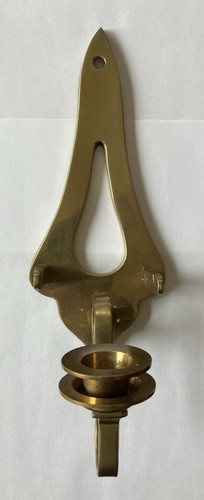 VINTAGE Solid Brass Candlestick Wall Mount Sconce Candle Holder, Used - Picture 3 of 5