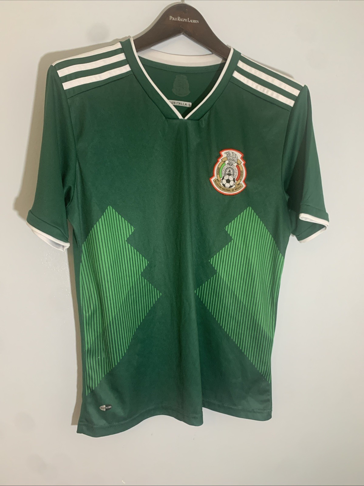 2018 Mens Mexico Soccer National Team "Balon de Oro" Green Home Jersey Sz S READ