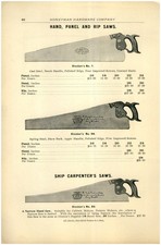 1906 PAPER AD 6 PG Panel hand Rip Saw Disston Royal blue Columbia Pruning